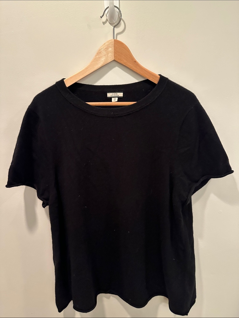 J. Crew Women”s Short Sleeve Cashmere Black Sweater